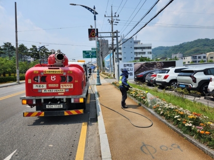 하동군, 폭염 속 녹음 지킨다..가로수·공원 집중 관리