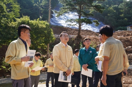 [산림청 사진뉴스] 김인호 산림청장, 경상남도 산청군 산사태 피해지 현장점검