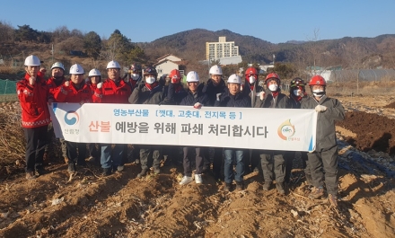 영월국유림관리소, 산불 예방 위해 ‘영농부산물 파쇄 캠페인’ 실시