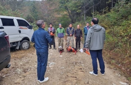 금산군, 겨울철 벌목현장 안전점검… “산림사업 산업재해 선제적 대응”