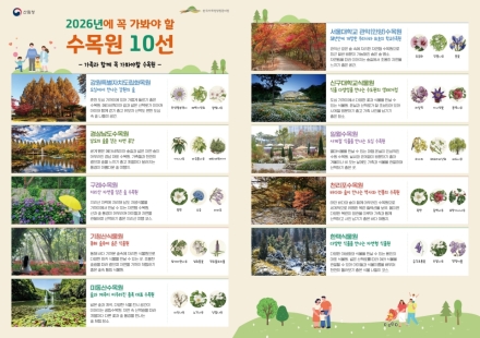 가족과 함께 떠나는 숲 여행…산림청, ‘2026 꼭 가봐야 할 수목원 10선’ 선정