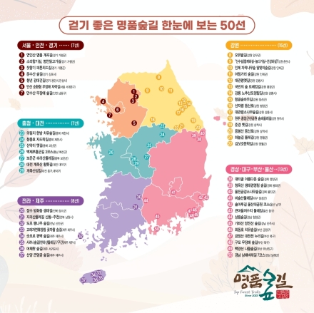 산림청, ‘명품숲길 50선 완주 인증제’ 운영…여가·지역경제 활성화