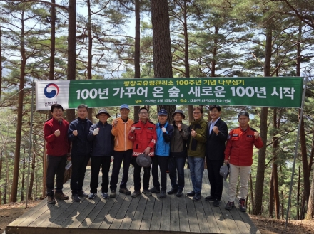 평창국유림관리소, 100주년 맞아 식목행사…미래 숲 조성 나서
