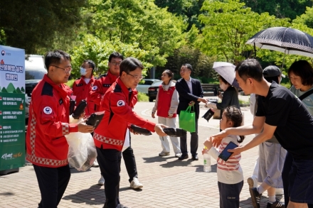 박은식 산림청장, 대청호 로하스공원서 산불예방 캠페인 전개
