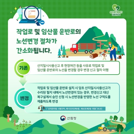 산림청, 산지관리법 개정으로 임업인 규제 부담 완화