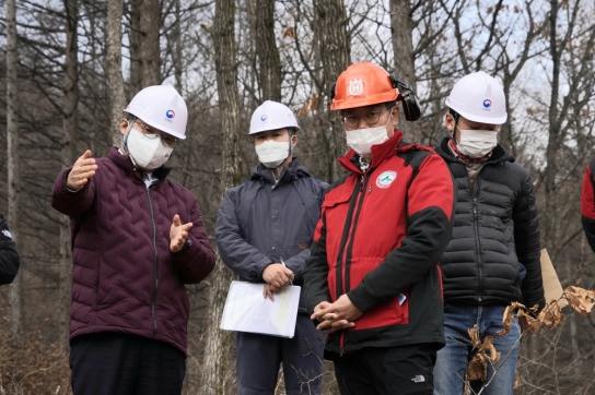 산림청장, 목재수확 사업지 현장 점검