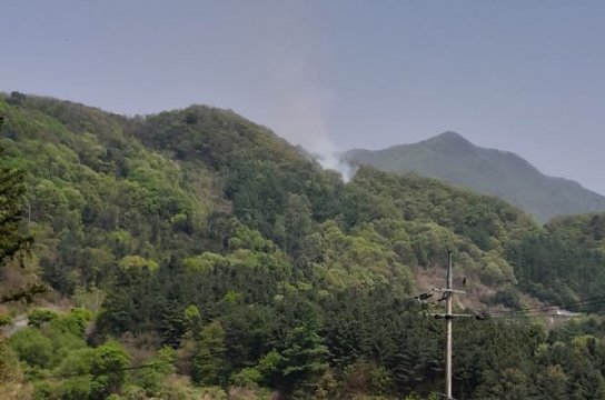 <1보> 경기 양평 산불발생... 산림당국 진화중