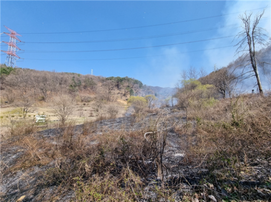 (4.8. 산림청 산불 보도) 경기 안성 산불발생... 산림당국 진화중