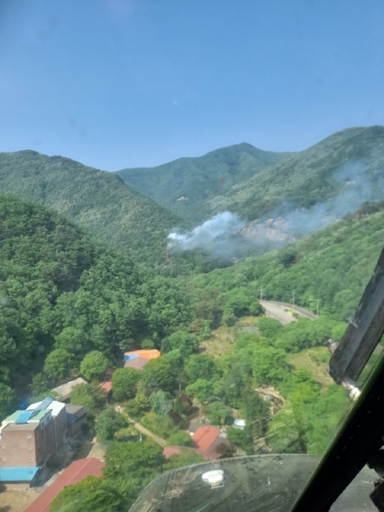 <완료> 전북 진안 산불 발생...산림당국 진화완료