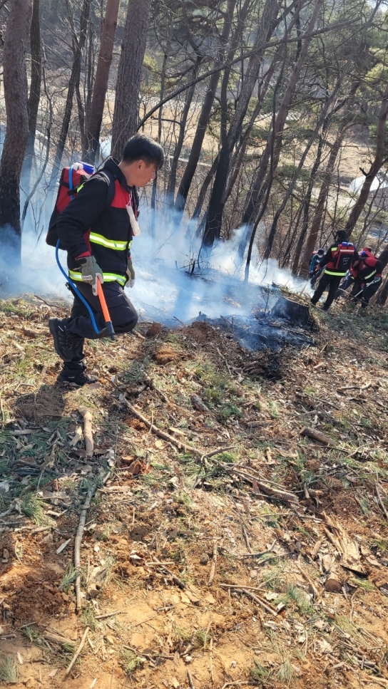 강원 동해시 산불발생... 45분만에 진화 완료