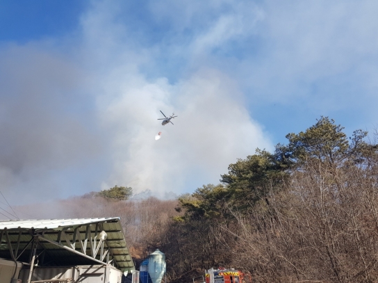 전북 순창군 산불발생....1시간 5분만에 주불진화 완료