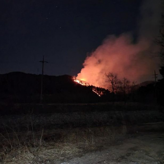 경북 울진군 산불발생... 산림당국 진화중