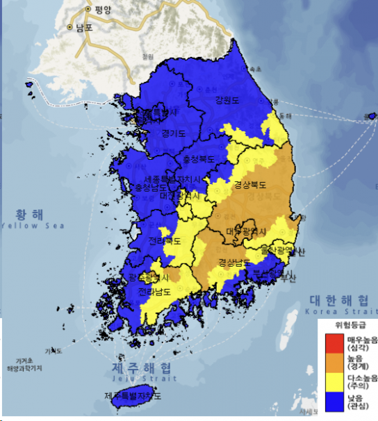 전국 강풍불며 산불 발생위험‘높음!’