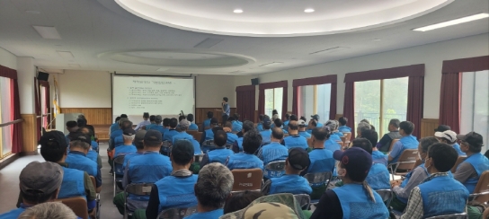 한국산림기술인회 한국산림기술인교육원, 울진군청 공공산림가꾸기 사업단 근로자 대상 안전보건교육 시행