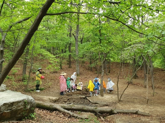 루시모자원 입소 모자(母子), 숲에서 토닥林