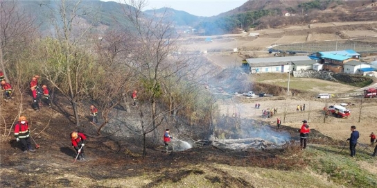 경남 함양군 백전면 산림 인근 화재발생... 진화완료