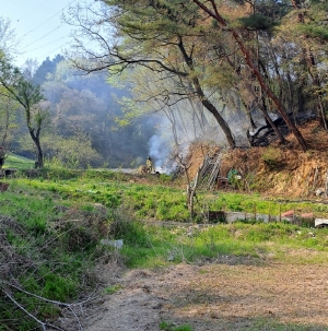 전남 장성 화재발생...산불 전이 사전차단 완료