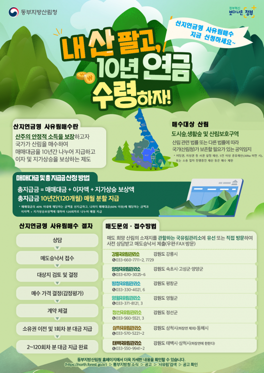 연금복권 보다 산지연금, ‘산지연금형 사유림 매수’