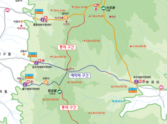 치악산국립공원, 탐방로 예약제 본격 시행